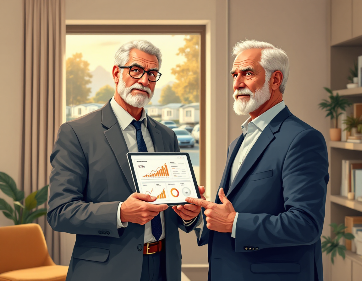 Business owner meeting consultant
